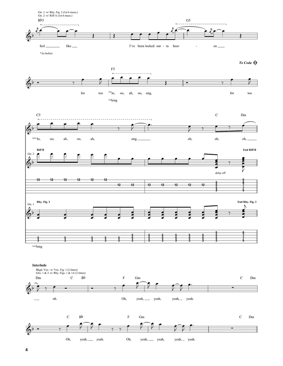 Locked Out Of Heaven Locked Out Of Heaven Acoustic Guitar scores gallery preview page 4