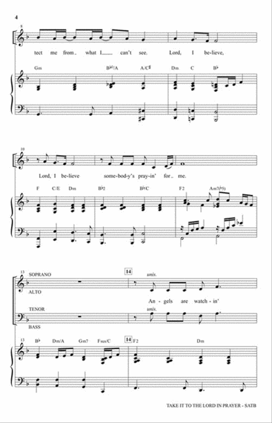 Take It To The Lord In Prayer 4-Part scores gallery preview page 3