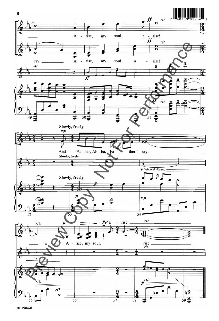 Arise, My Soul, Arise - SSA SSA scores gallery preview page 9