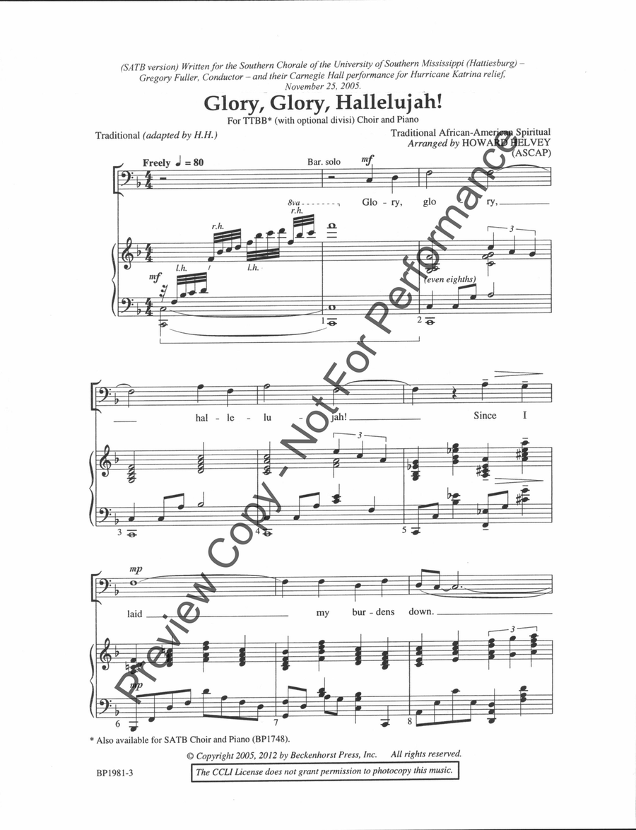 Glory, Glory, Hallelujah! - TTBB TTBB scores gallery preview page 3