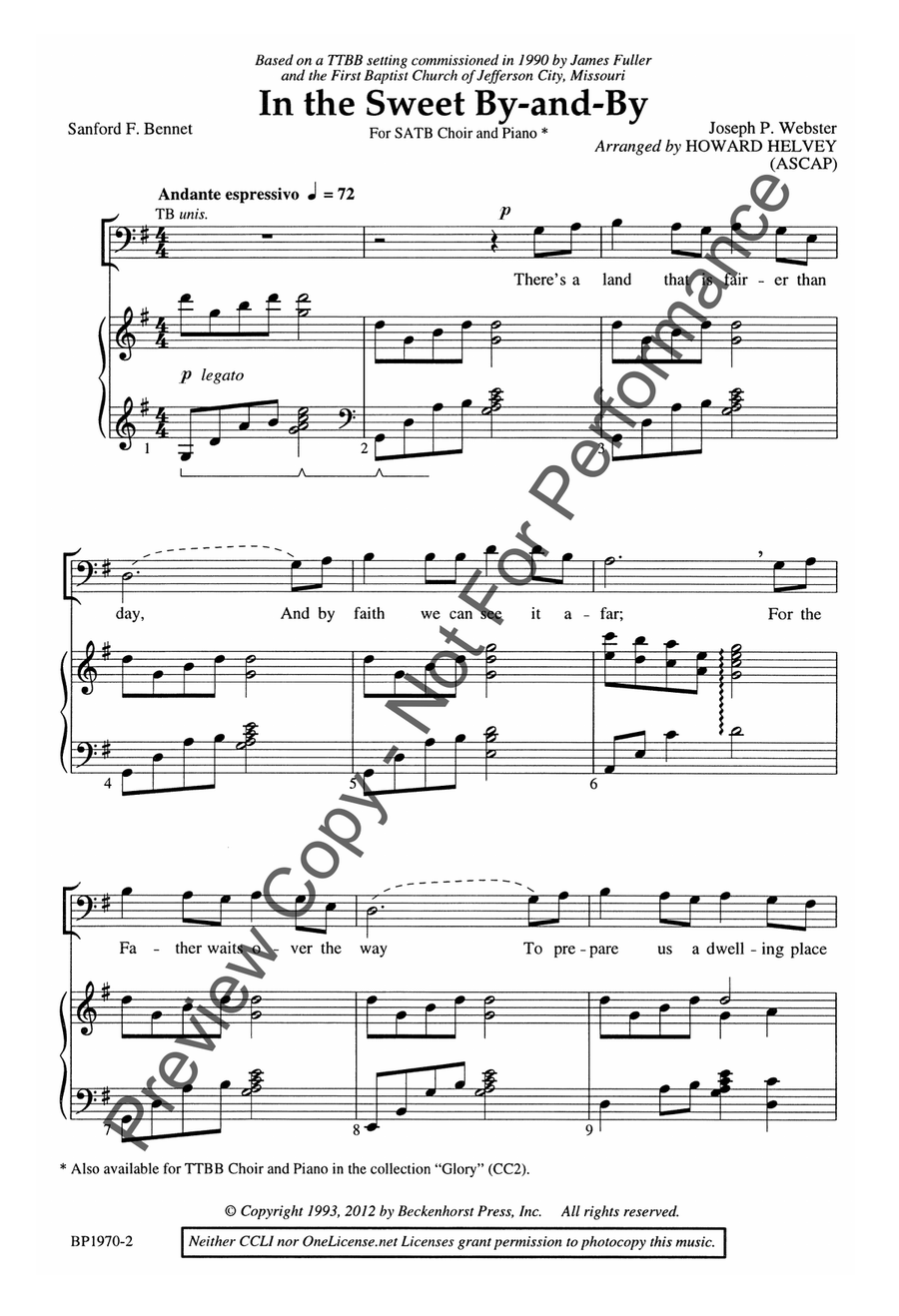 In The Sweet By-and-By - Helvey 4-Part scores gallery preview page 3