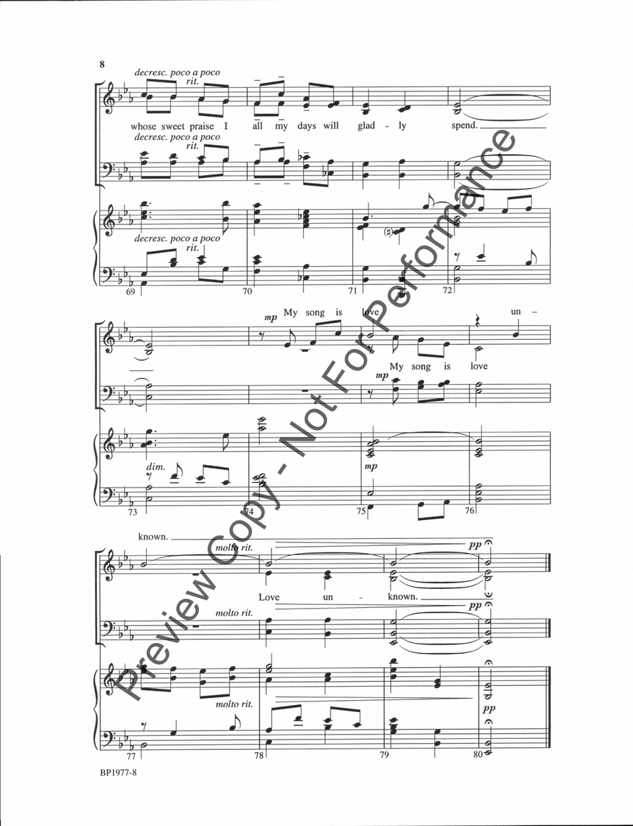 My Song Is Love Unknown My Song Is Love Unknown 4-Part scores gallery preview page 8