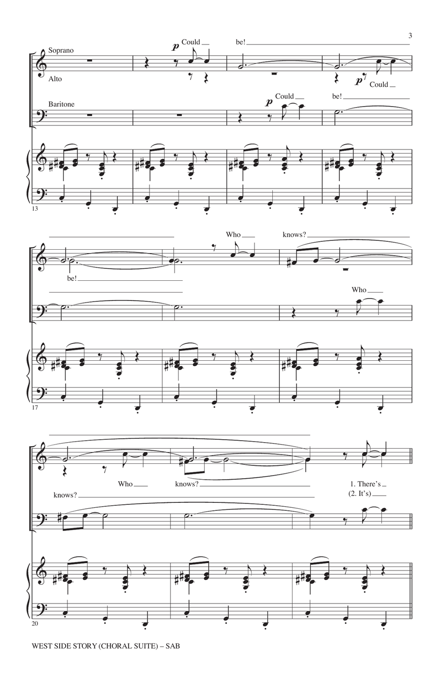 West Side Story (Choral Suite) (arr. Mac Huff) 3-Part scores gallery preview page 2