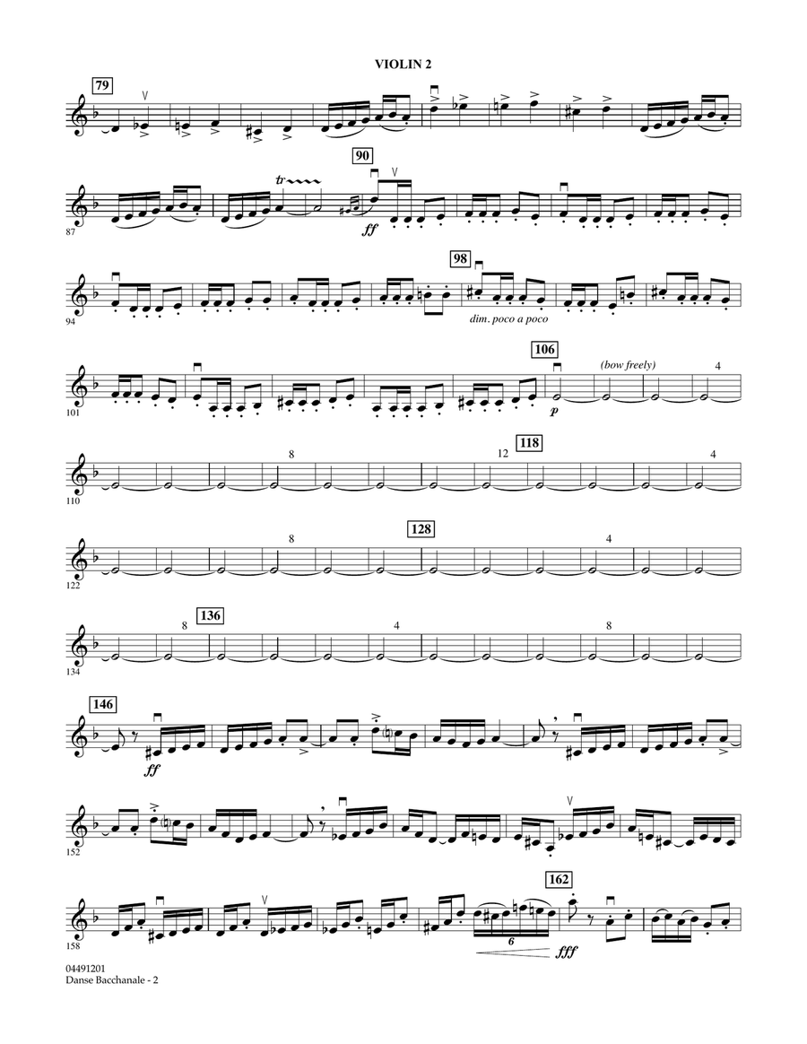 Danse Bacchanale (from Samson And Delila) - Violin 2 Orchestra scores gallery preview page 2