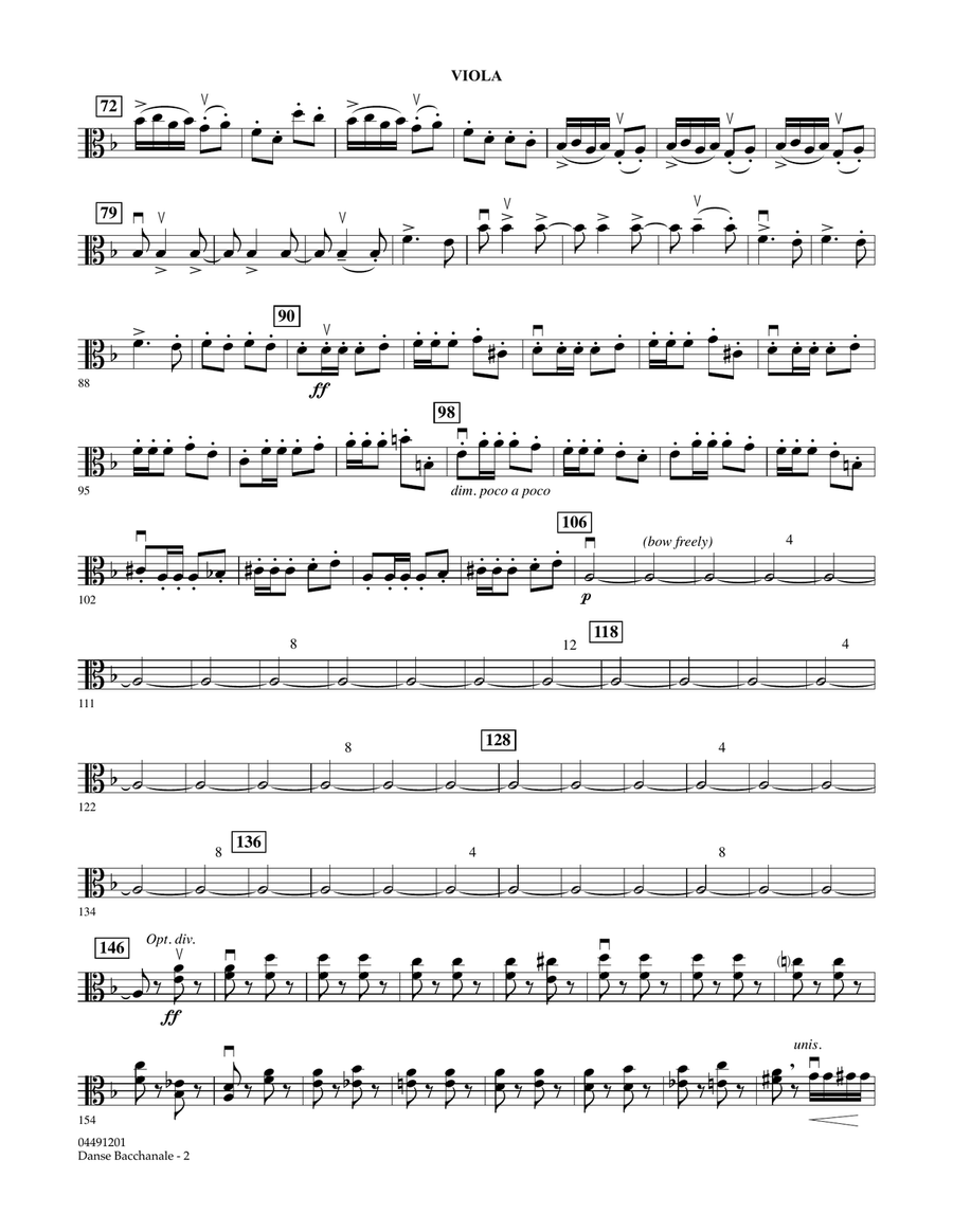 Danse Bacchanale (from Samson And Delila) - Viola Orchestra scores gallery preview page 2