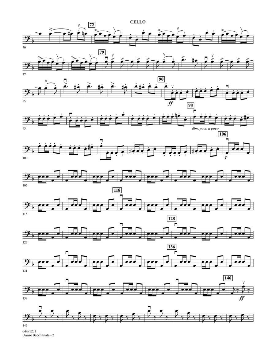 Danse Bacchanale (from Samson And Delila) - Cello Orchestra scores gallery preview page 2