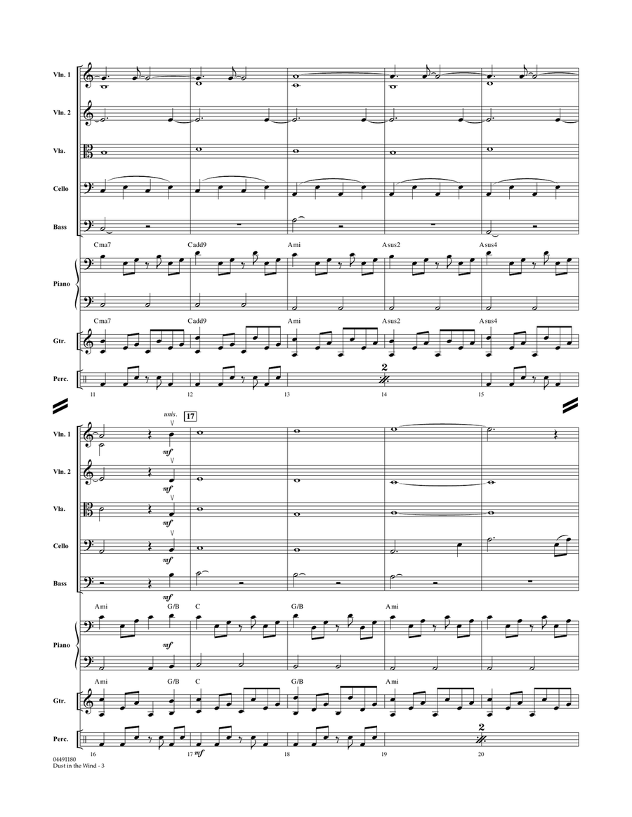 Dust In The Wind - Conductor Score (Full Score) Orchestra scores gallery preview page 3