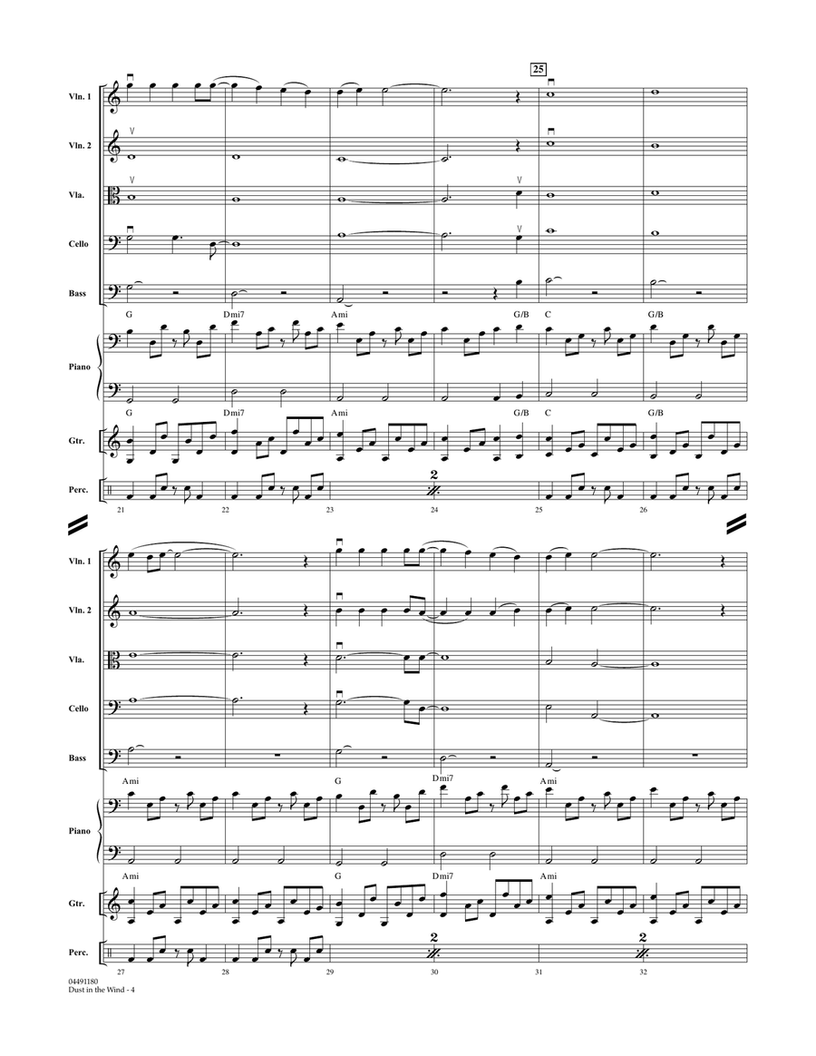 Dust In The Wind - Conductor Score (Full Score) Orchestra scores gallery preview page 4