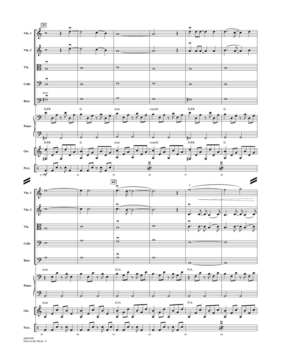 Dust In The Wind - Conductor Score (Full Score) Orchestra scores gallery preview page 5