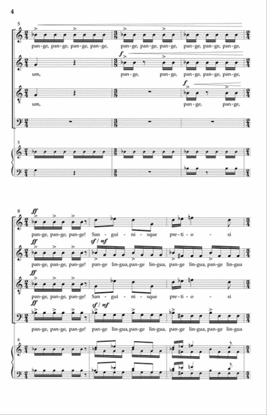 Pange Lingua Pange Lingua 4-Part scores gallery preview page 3