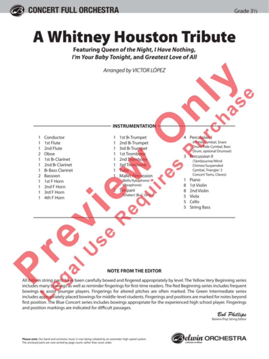 A Whitney Houston Tribute Full Orchestra scores gallery preview page 2