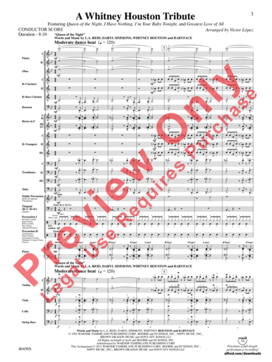 A Whitney Houston Tribute Full Orchestra scores gallery preview page 4