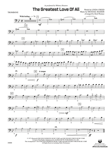 The Greatest Love of All: 1st Trombone