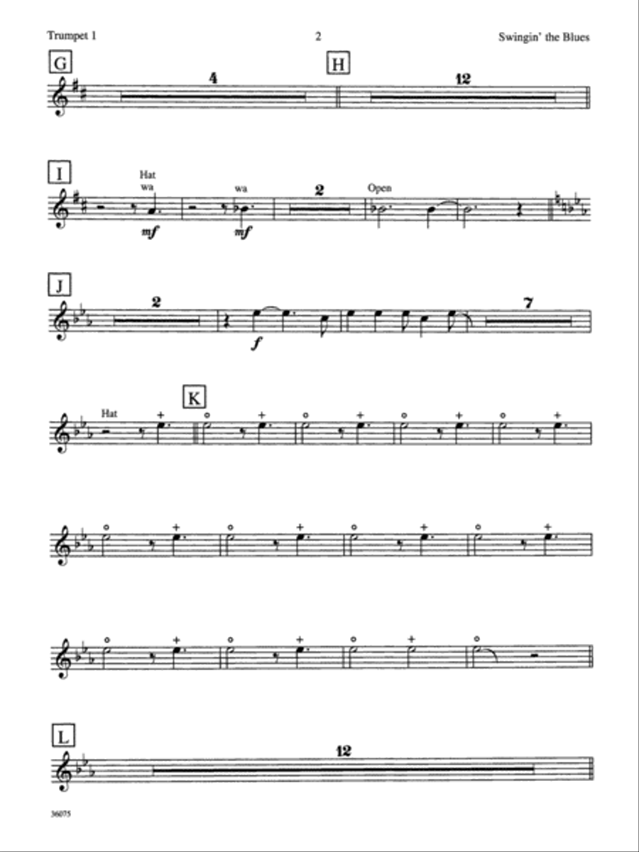 Swingin' the Blues: 1st B-flat Trumpet Jazz Ensemble scores gallery preview page 2