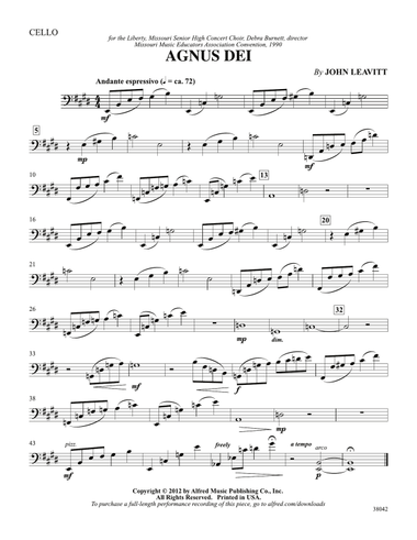 Agnus Dei: Cello