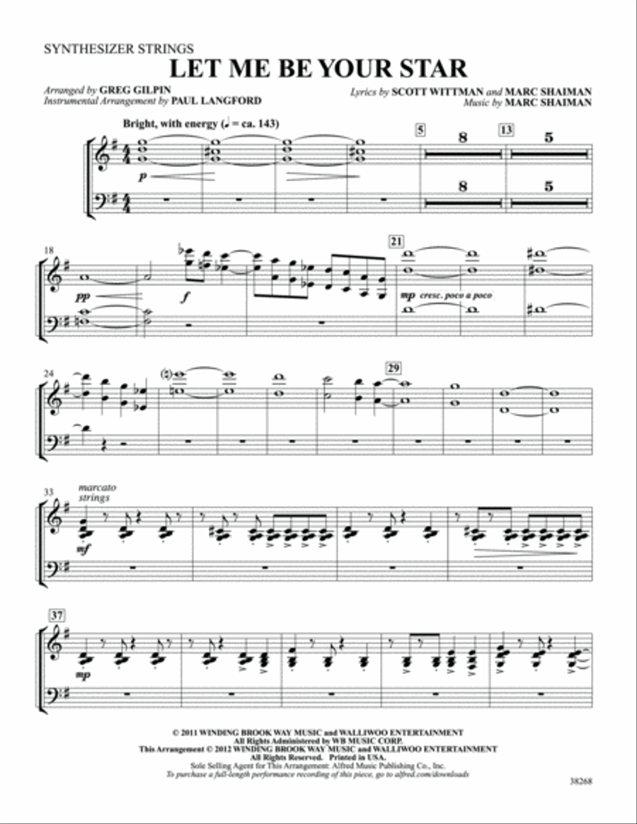 Let Me Be Your Star: 2nd Synthesizer Part scores gallery preview page 1