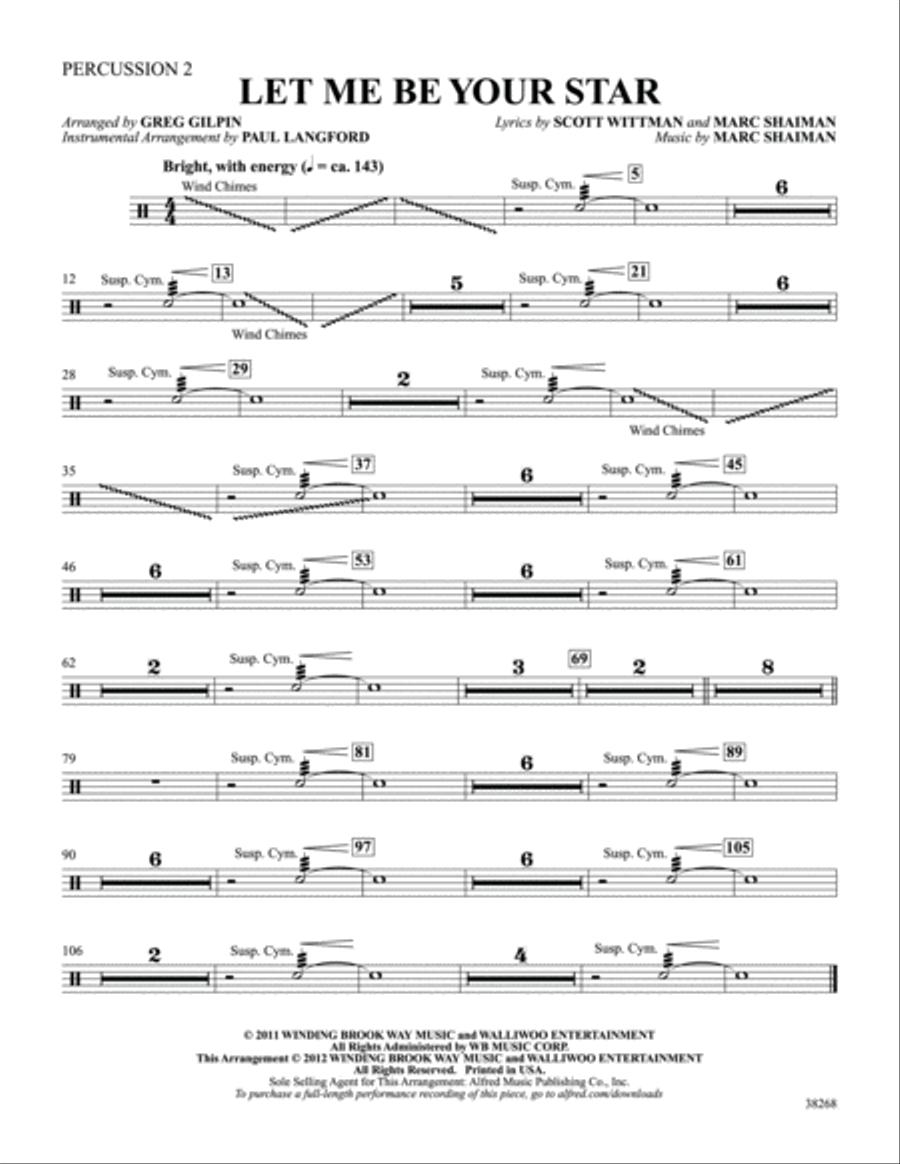 Let Me Be Your Star: 2nd Percussion Part scores gallery preview page 1