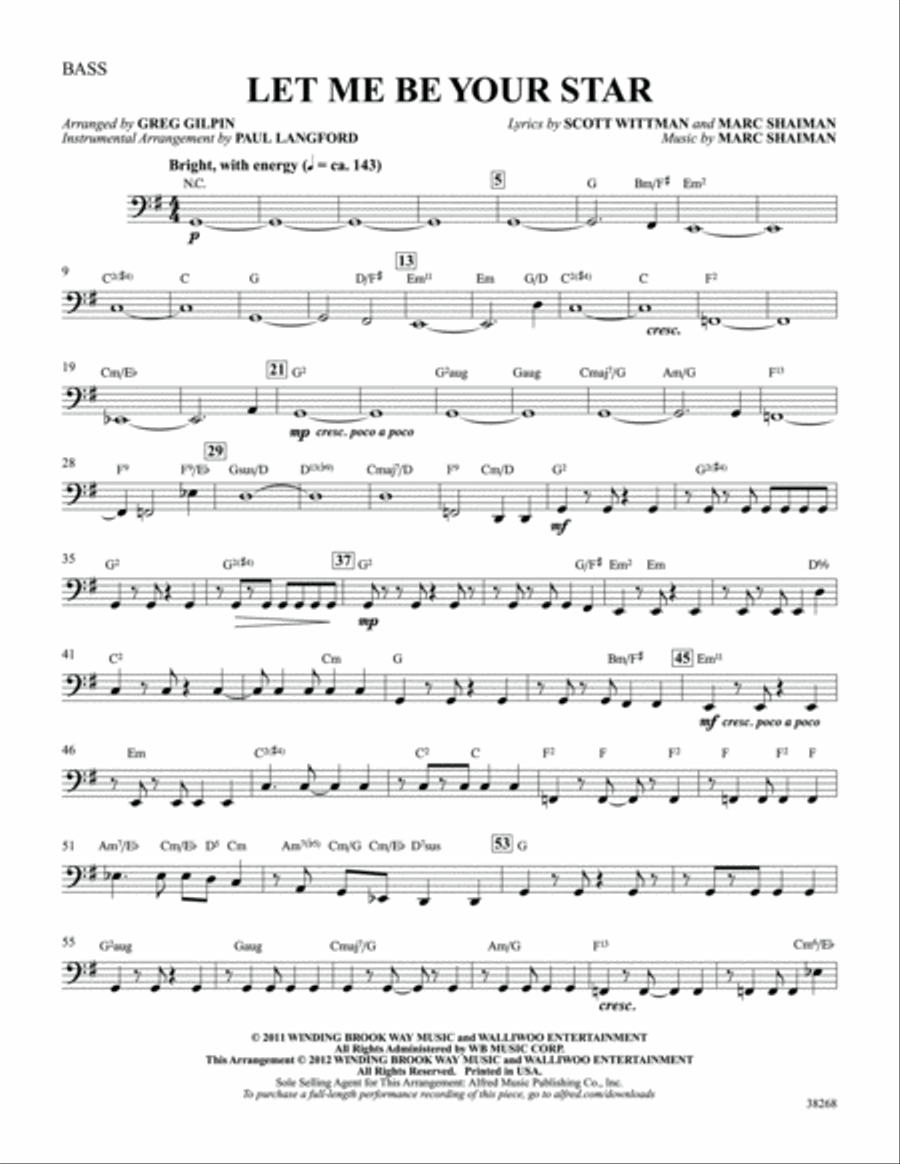Let Me Be Your Star: String Bass Double Bass scores gallery preview page 1