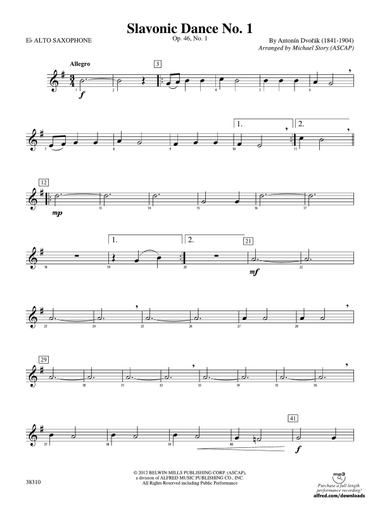 Slavonic Dance No. 1: E-flat Alto Saxophone