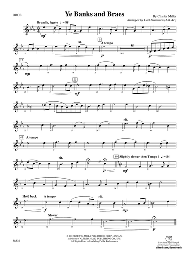 Ye Banks and Braes: Oboe