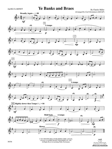 Ye Banks and Braes: 2nd B-flat Clarinet