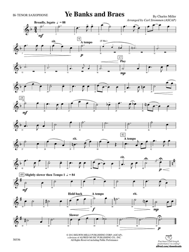 Ye Banks and Braes: B-flat Tenor Saxophone