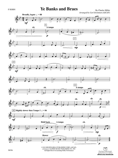 Ye Banks and Braes: 1st F Horn
