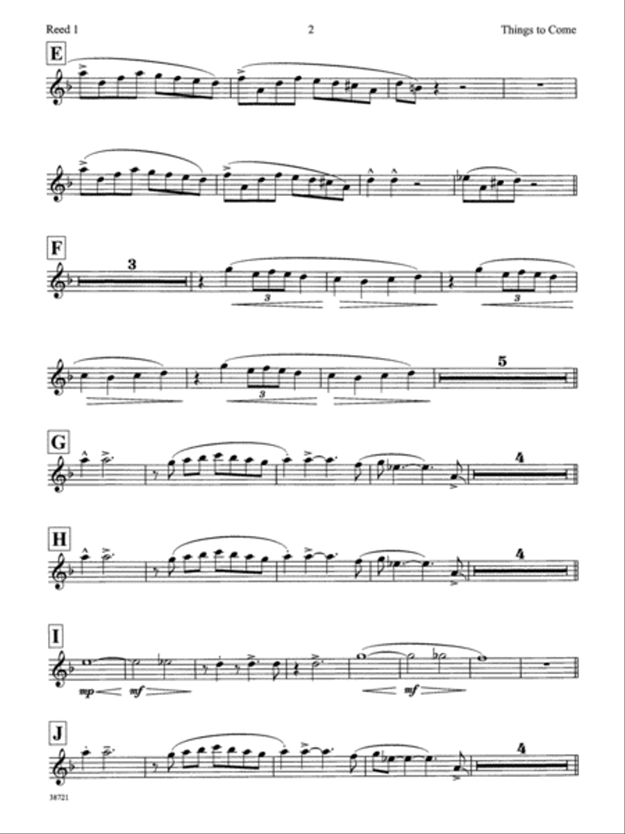 Things to Come: E-flat Alto Saxophone Jazz Ensemble scores gallery preview page 2