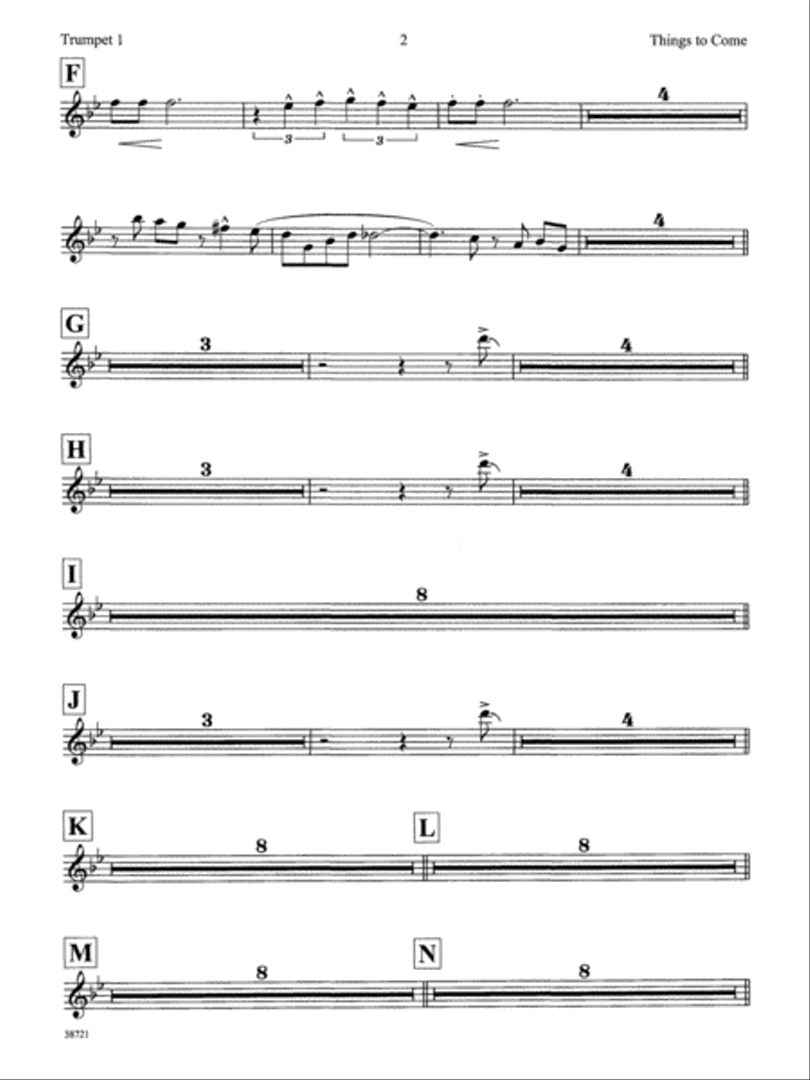 Things to Come: 1st B-flat Trumpet Jazz Ensemble scores gallery preview page 2