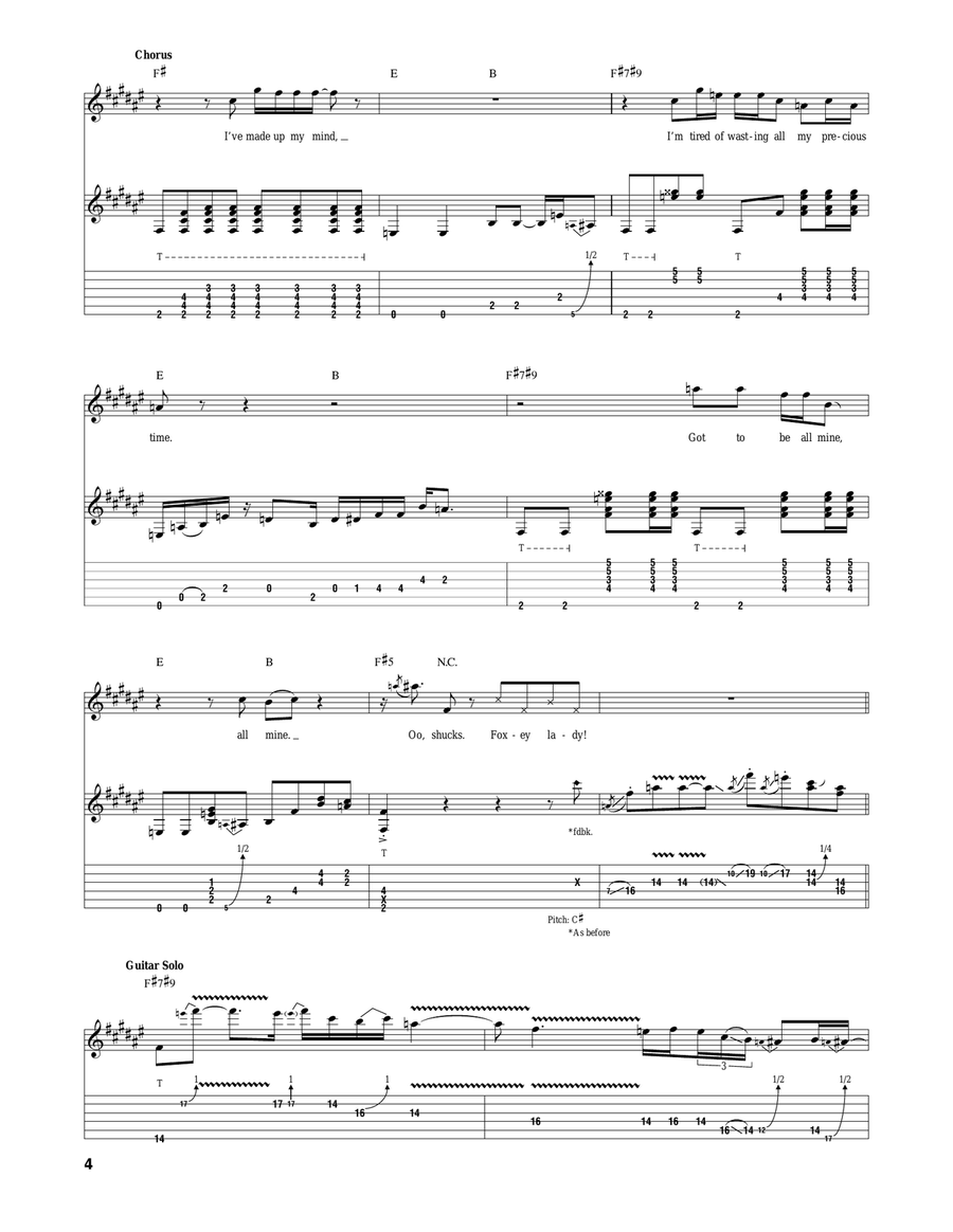 Foxey Lady Foxey Lady Acoustic Guitar scores gallery preview page 4