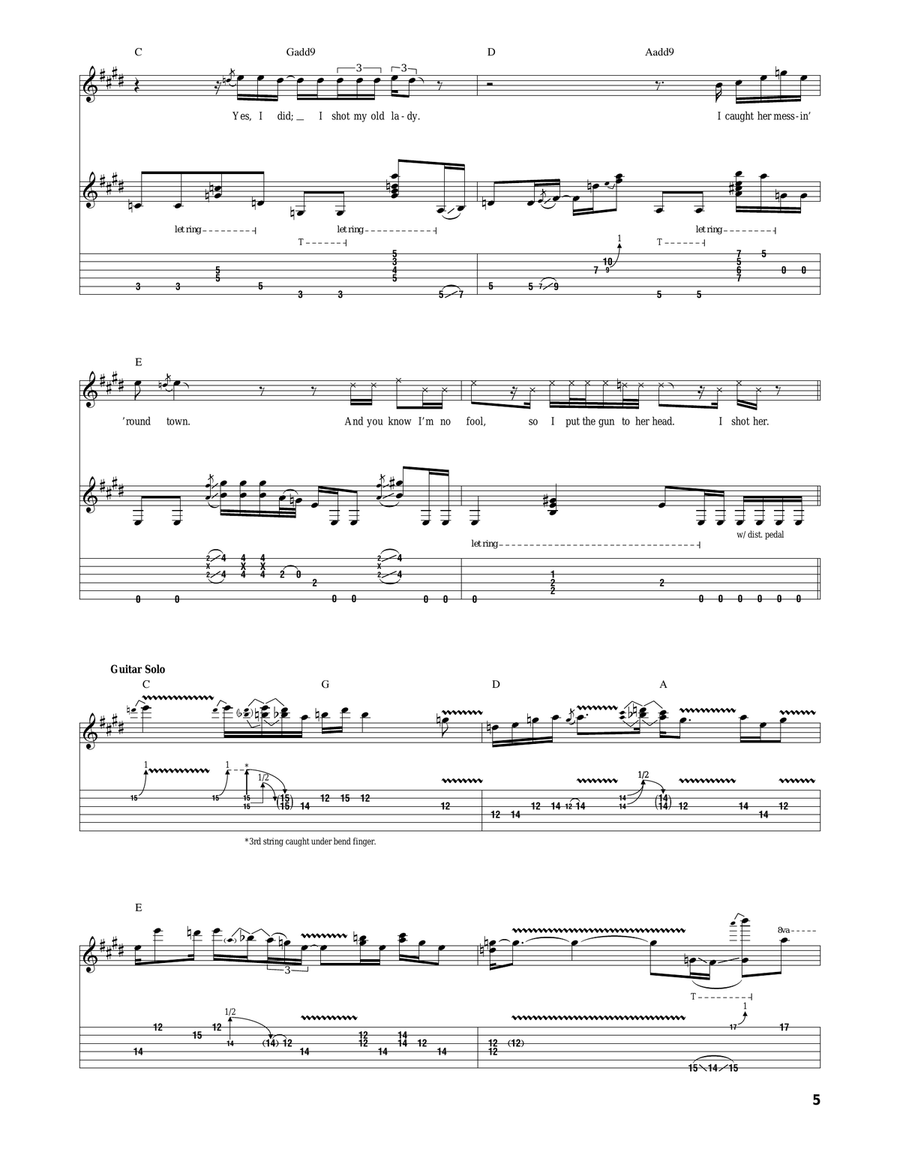 Hey Joe Hey Joe Guitar Tablature scores gallery preview page 5