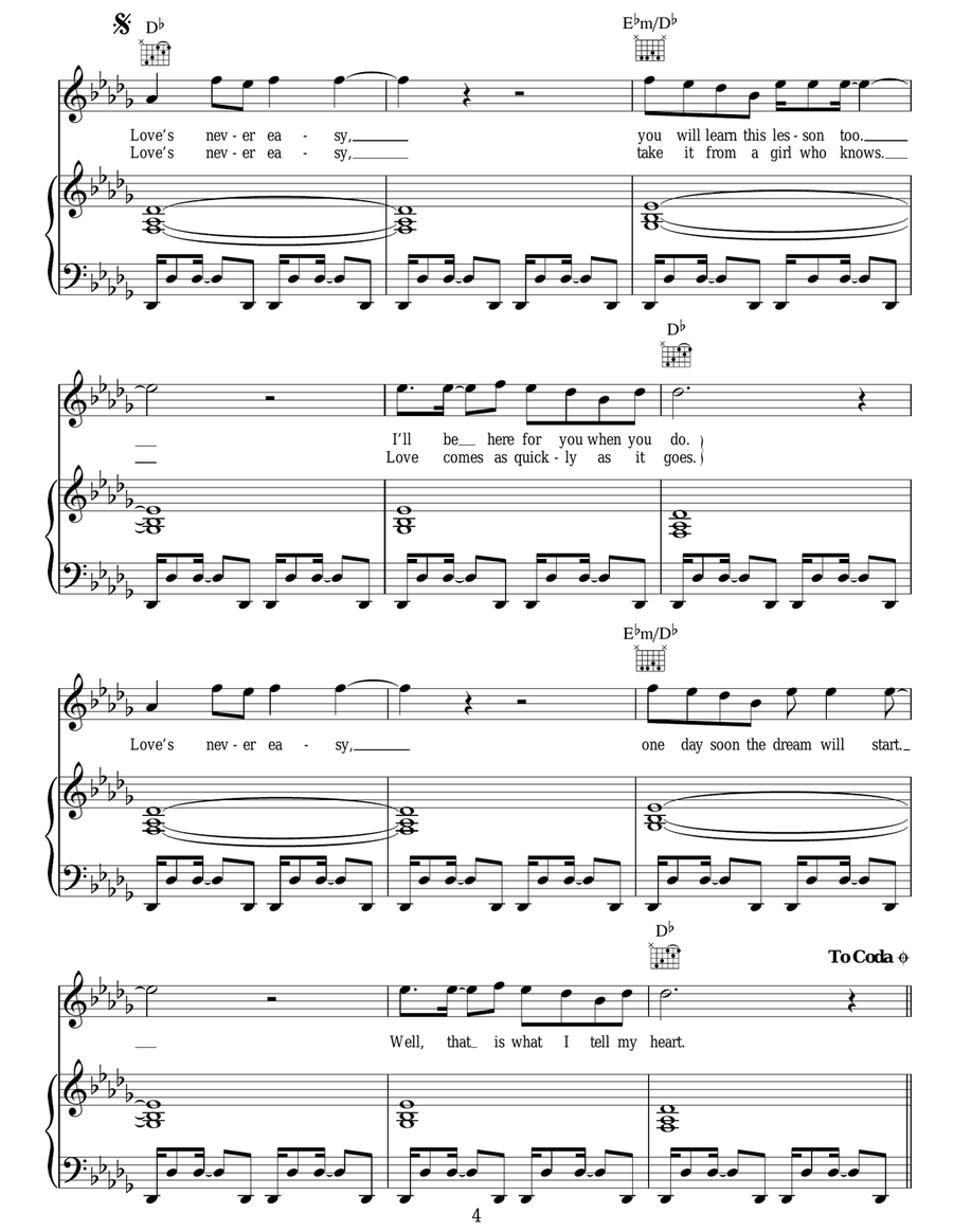 Love's Never Easy Guitar scores gallery preview page 4