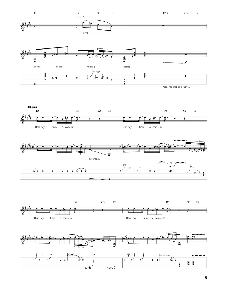 Hear My Train A Comin' Hear My Train A Comin' Acoustic Guitar scores gallery preview page 5