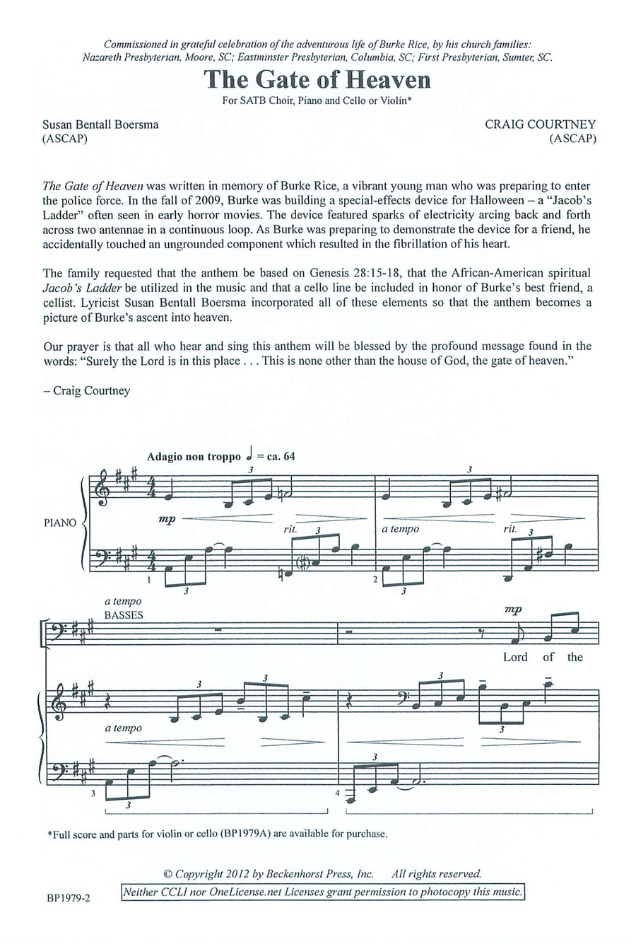 The Gate of Heaven The Gate of Heaven 4-Part scores gallery preview page 3
