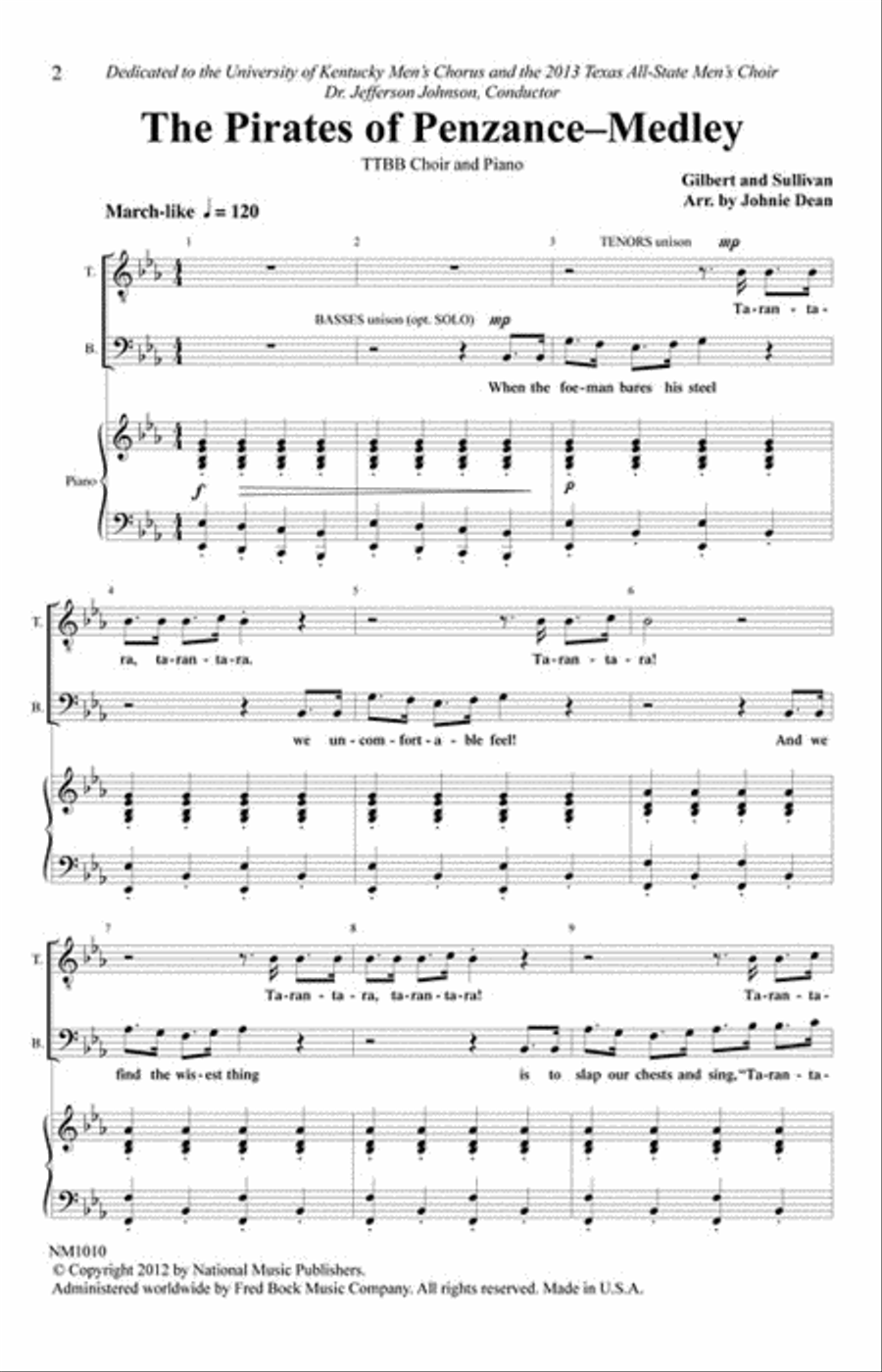 The Pirates of Penzance Medley TTBB scores gallery preview page 2