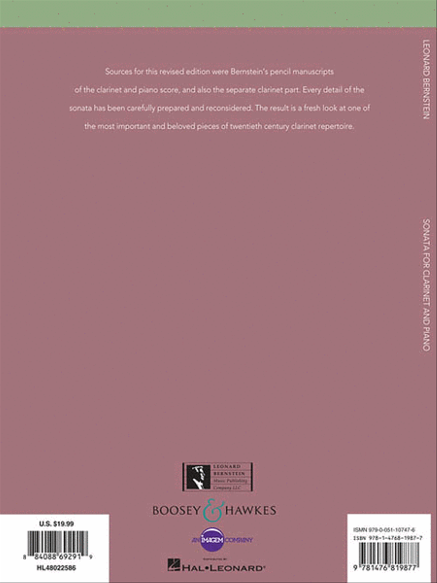 Sonata for Clarinet and Piano Clarinet Solo scores gallery preview page 2