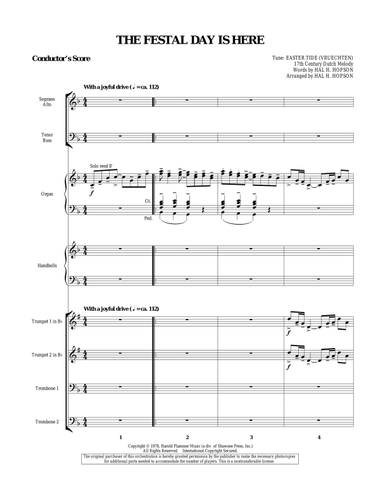 The Festal Day Is Here - Score