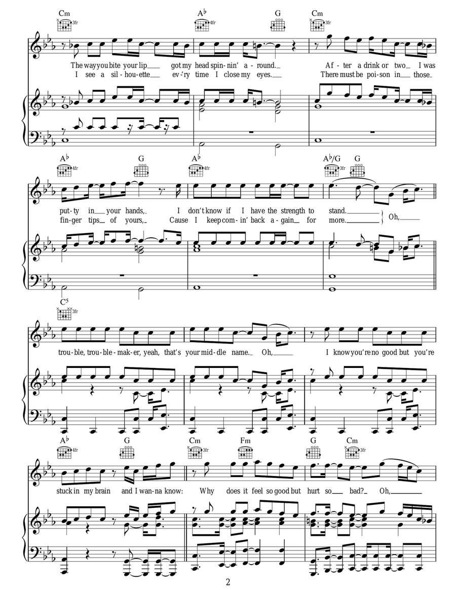 Troublemaker Troublemaker Acoustic Guitar scores gallery preview page 2