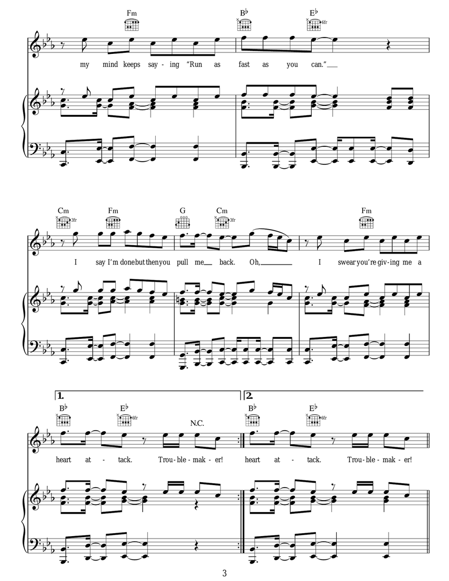 Troublemaker Troublemaker Acoustic Guitar scores gallery preview page 3