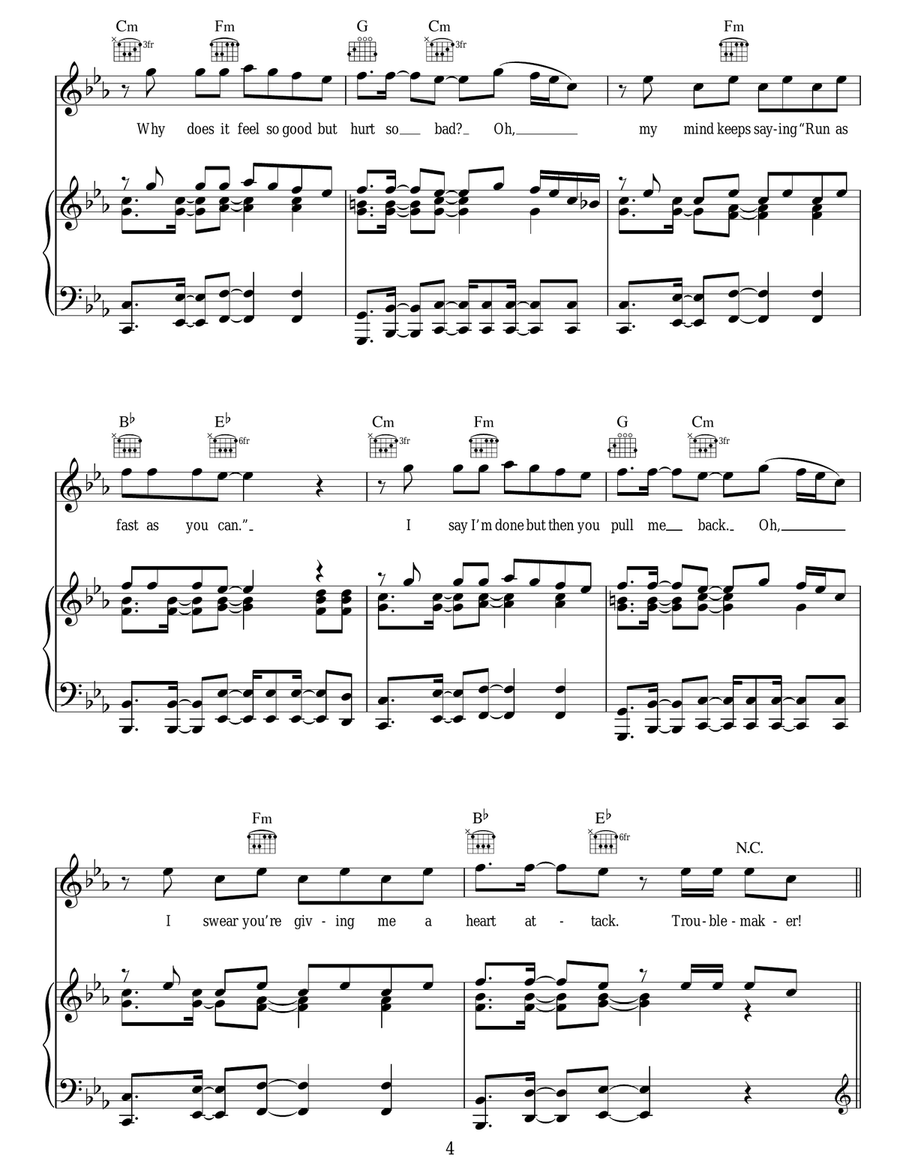 Troublemaker Troublemaker Acoustic Guitar scores gallery preview page 4