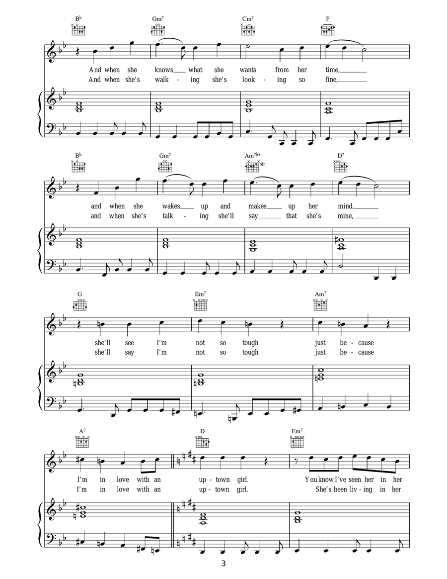 Uptown Girl Uptown Girl Acoustic Guitar scores gallery preview page 3