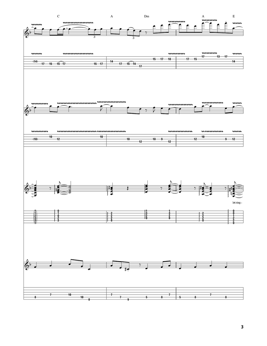 Bouree by Jethro Tull Acoustic Guitar - Digital Sheet Music page 3