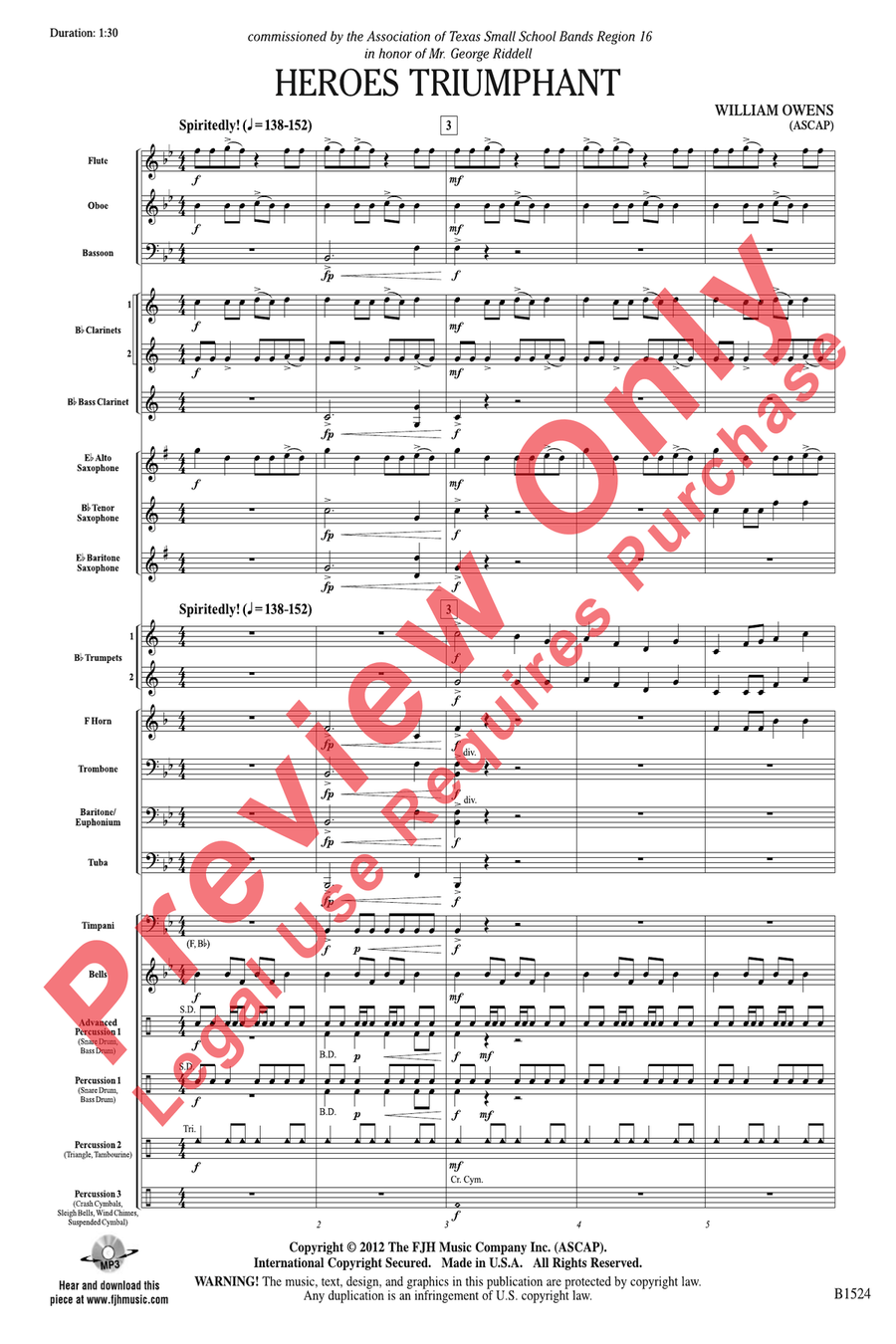 Heroes Triumphant Heroes Triumphant Concert Band scores gallery preview page 3