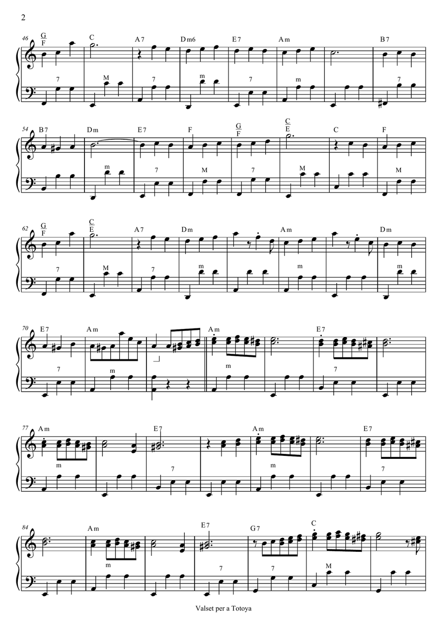 Valset per a Totoya (Solo Accordion) Accordion scores gallery preview page 2
