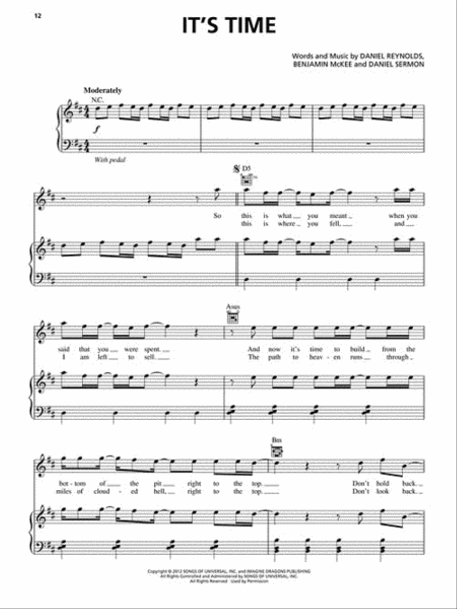 Imagine Dragons – Night Visions Piano, Vocal, Guitar scores gallery preview page 3