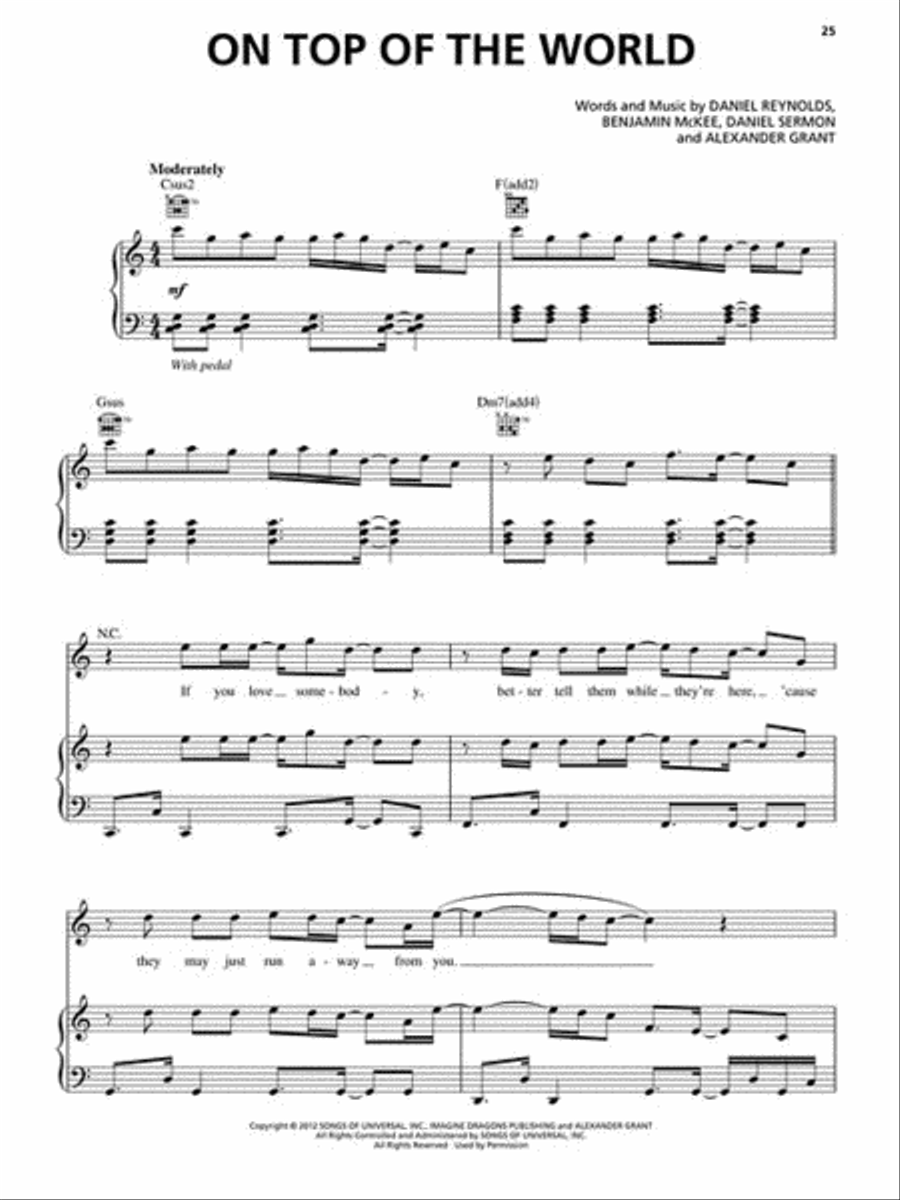 Imagine Dragons – Night Visions Piano, Vocal, Guitar scores gallery preview page 4