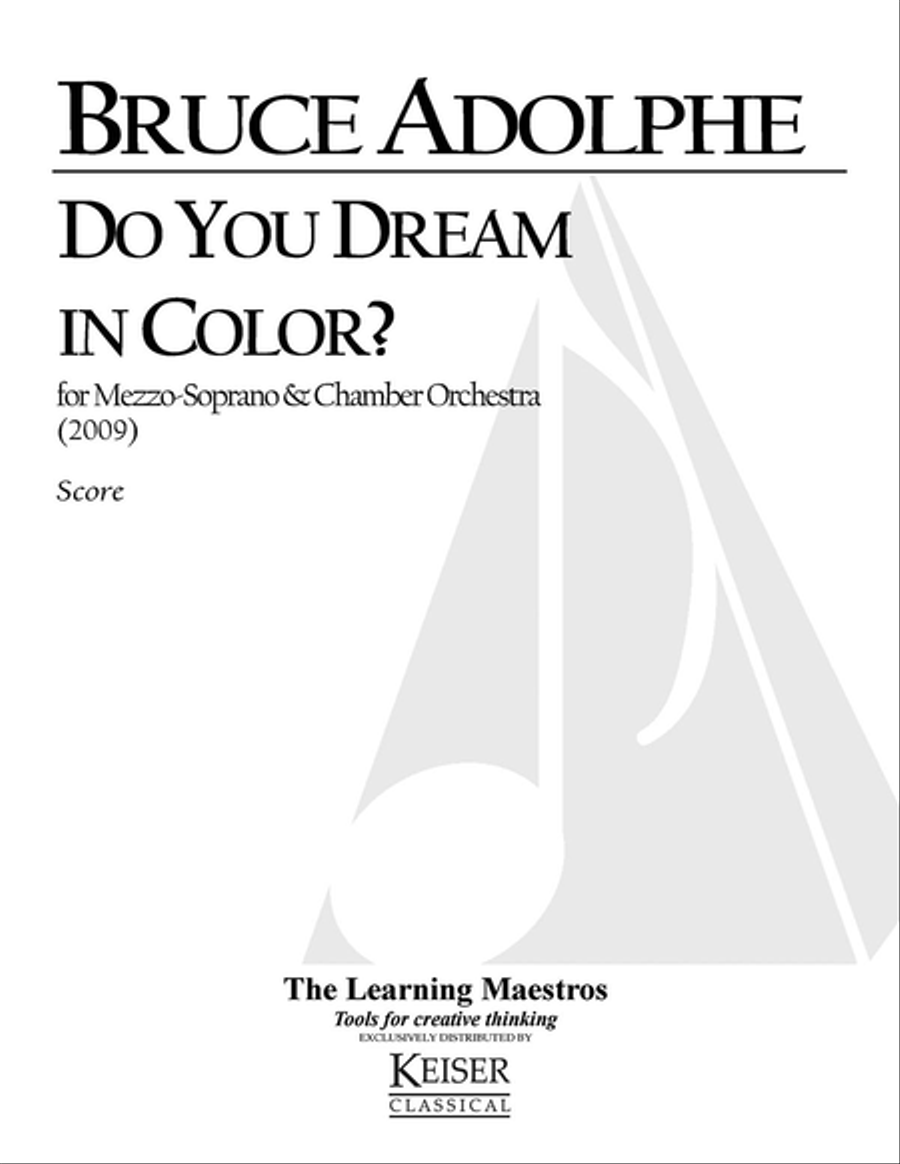 Do You Dream in Color for Mezzo Soprano and Chamber Orchestra Chamber Orchestra scores gallery preview page 1