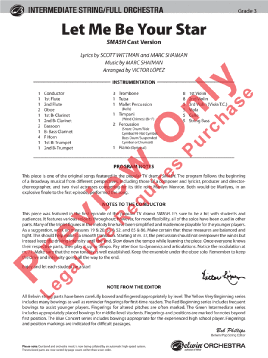 Let Me Be Your Star Let Me Be Your Star Full Orchestra scores gallery preview page 2