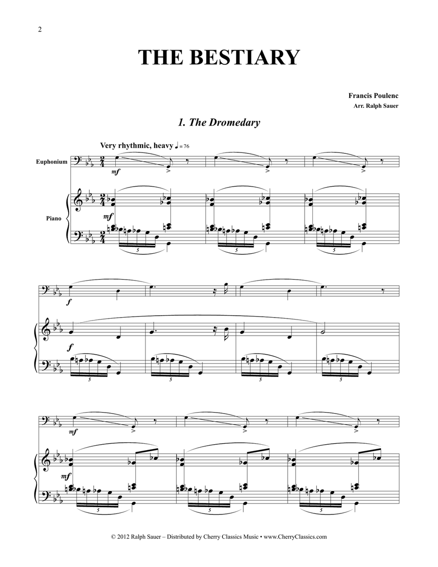 The Bestiary for Euphonium and Piano Euphonium scores gallery preview page 3