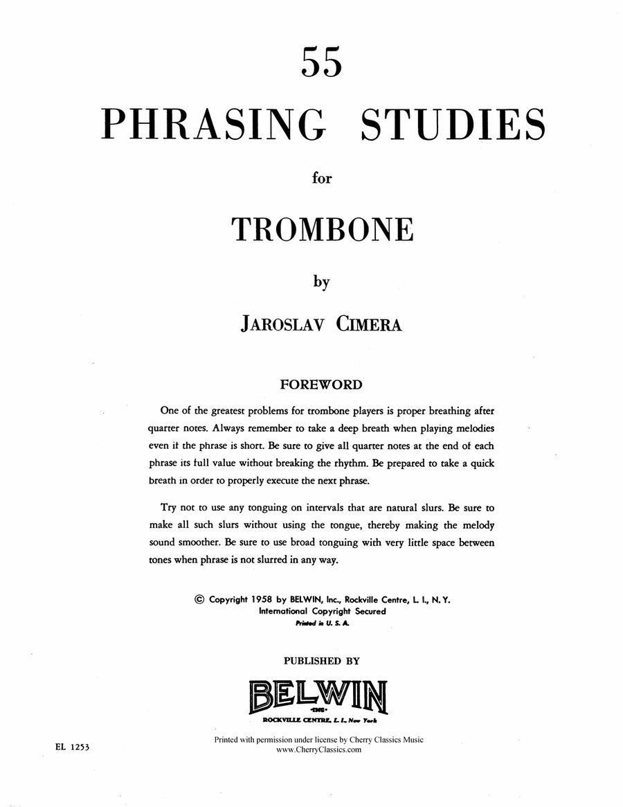 55 Phrasing Studies for Trombone Trombone scores gallery preview page 2